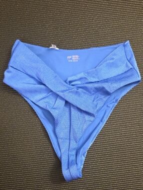 aerie Bright Blue High Cut Cheeky Twist Bikini Bottom